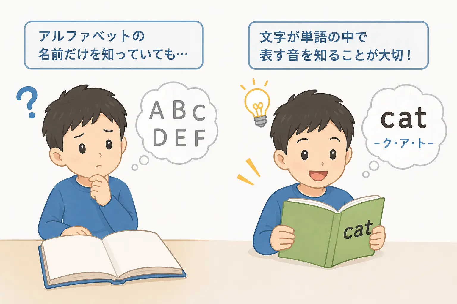 文字の名前と、単語の中の音は違う